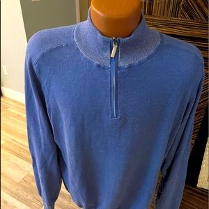 Men’s Sak’s Fifth Avenue 1/4 zip cotton sweater made in Italy